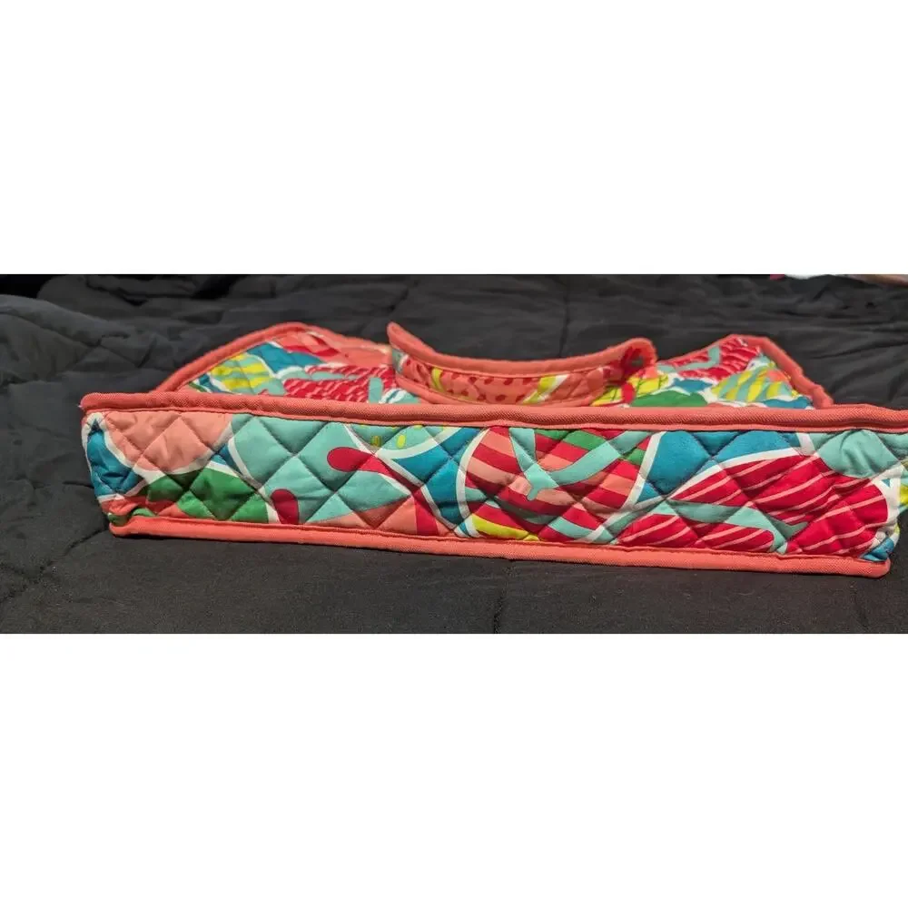 Vibrant Quilted Flip Flop Beach Bag Tote With Pocket Multi-color Large Summer - Picture 9 of 10
